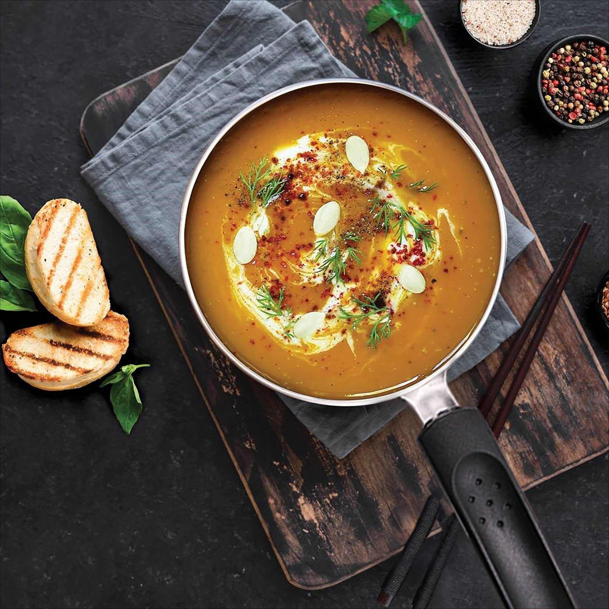 Milton Procook Granito Saucepan With Bakelite Handle, 14 Cm, Aluminium Tea And Milk Pan, Boiling Pot, Non-Induction, 2 Years Warranty