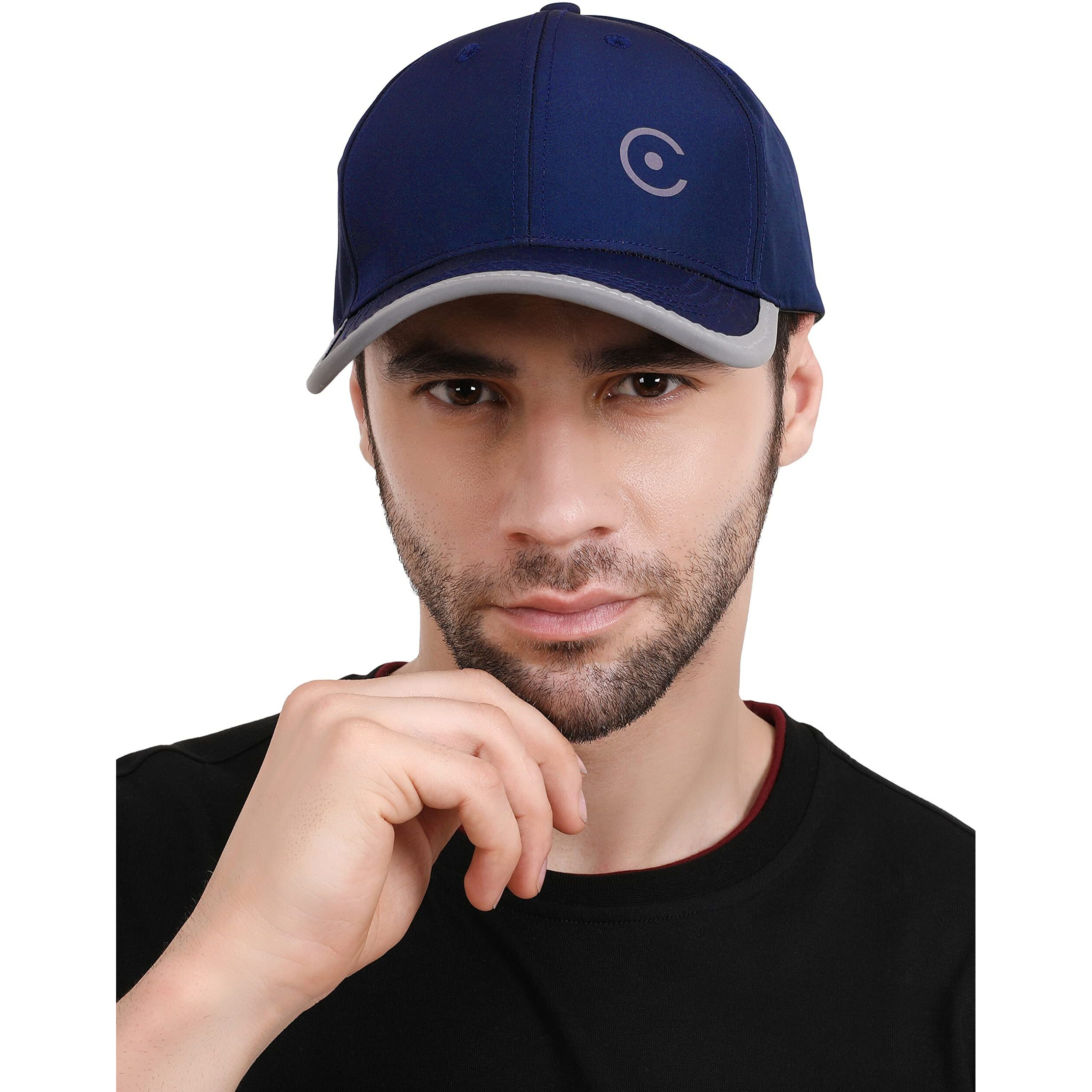 Coreteq Polyester Unisex Water Resistant Rapid Dry Lightweight Sports Cap With Adjustable Strap (Pack Of 1) (Marine Blue, Free Size)