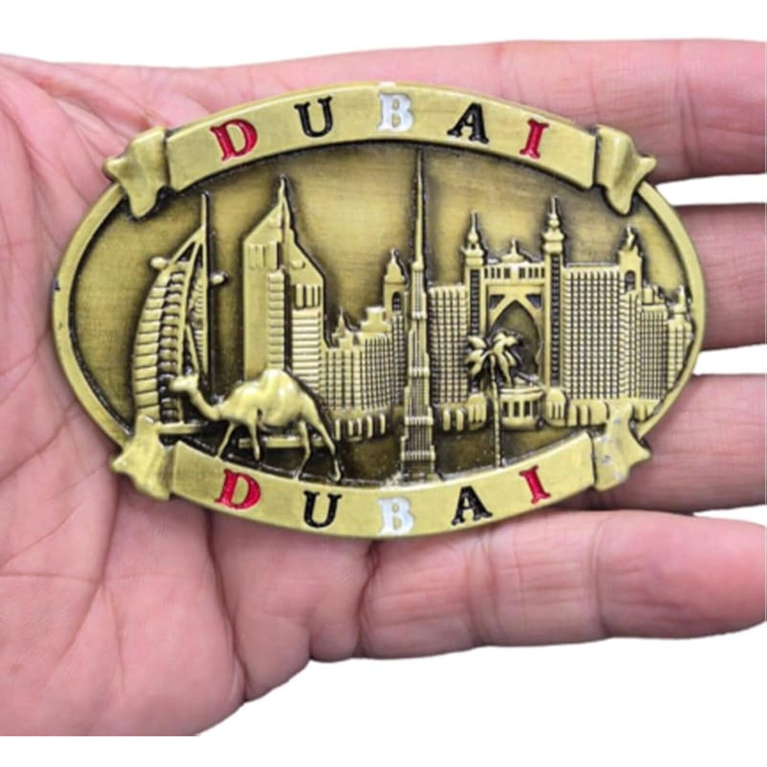 Dt Dectone Regular Metal Fridge Magnet, Dubai 3D Metal Magnet For Fridge, Study Table, Kitchen Shelf, Office Desk, Premium Gift, Best Home Dcor Item For Travel Enthusiasts, Handmade Crafted Magnet-D3