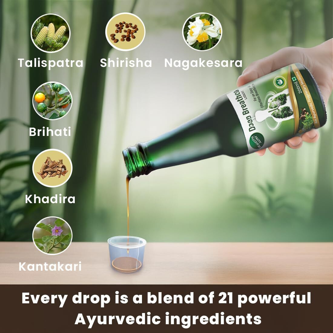 Amrith Noni Deep Breathe Liquid 200Ml - Ayurvedic Asthama Care Juice With Talispatra, Brihati, Khadira, Shirisha, Nagakesara & Other Natural Herbs - Pack Of 2