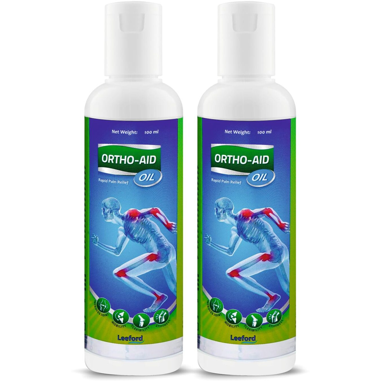 Orthoaid 100% Ayurvedic Instant Pain Relief Oil For Joints Pain, Muscle Pain, Knee & Back Pain | Massage Oil | Relief Sciatica | Enriched With Natural Ingredients - Pack Of 2 (100Ml Each)