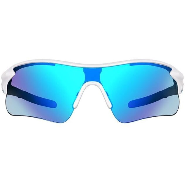 Roshfort Mens Sports Sunglasses Uv Protection Sunglass For Men Cycling Running Driving Fishing Glasses (Metallic),Non-Polarized