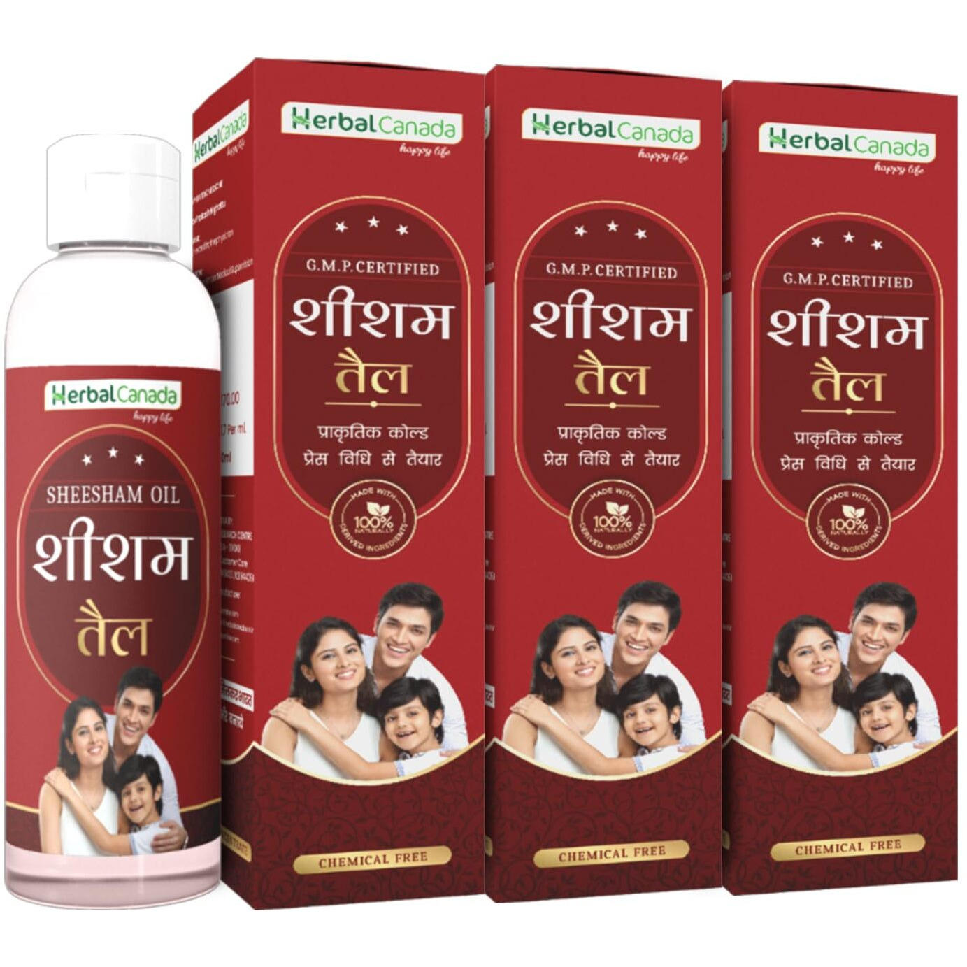Herbal Canada Sheesham Tail 50Ml- Natural Oil For Joints & Muscles, Reduces Swelling, Relieves Pain, Promotes Flexibility & Comfort, Ayurvedic Remedy For Wellness Pack Of 3