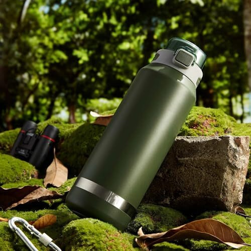 Boldstuff 1.5 Liter Water Bottle Insulated Stainless Steel | Large Sports Thermos For Hot & Cold Water | Thermosteel Bottle For Gym, Travel, Office & Outdoor | Anti-Slip Base,Carry Handles, Green