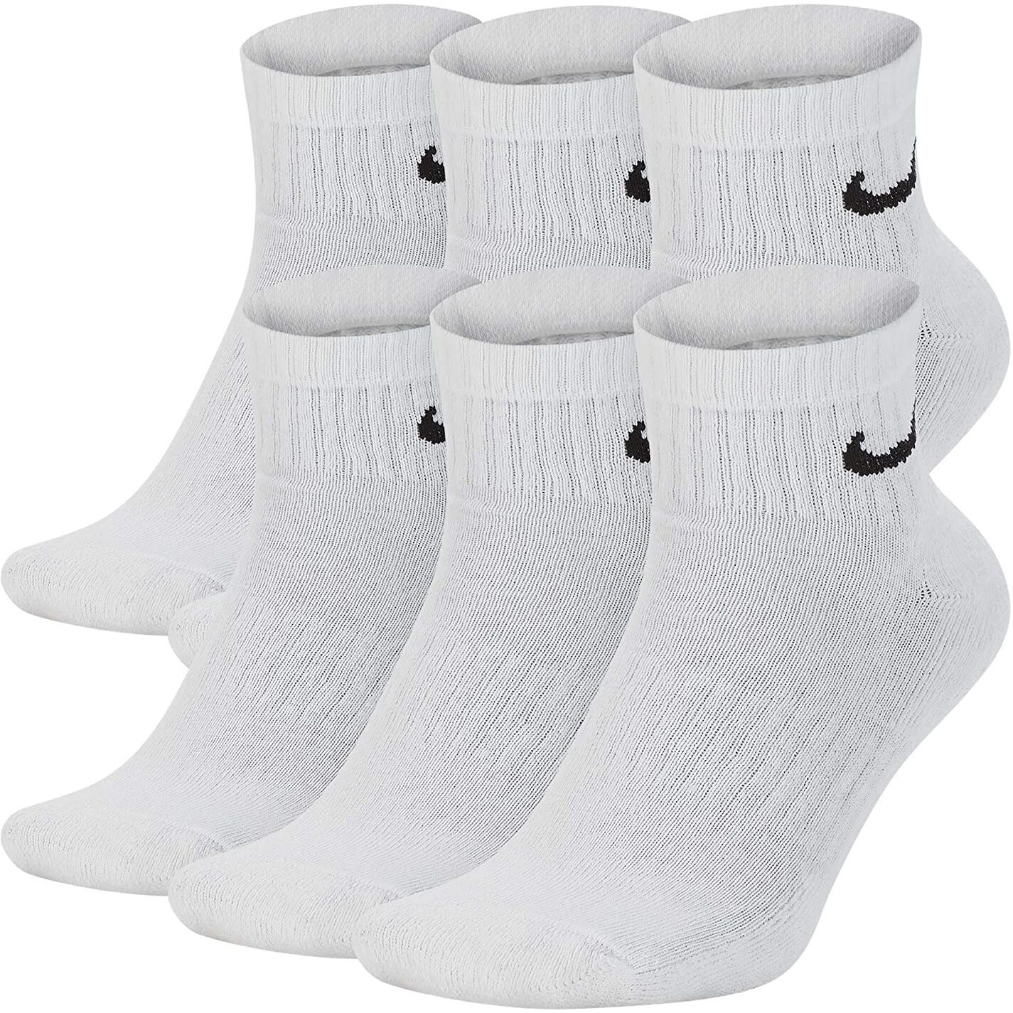 Maxcom Cotton Mens Womens Unisex Everyday Ankle Length Anklet Socks Sports Workout Lightweight Training Sock 3 Pairs(M,L) (White, L)