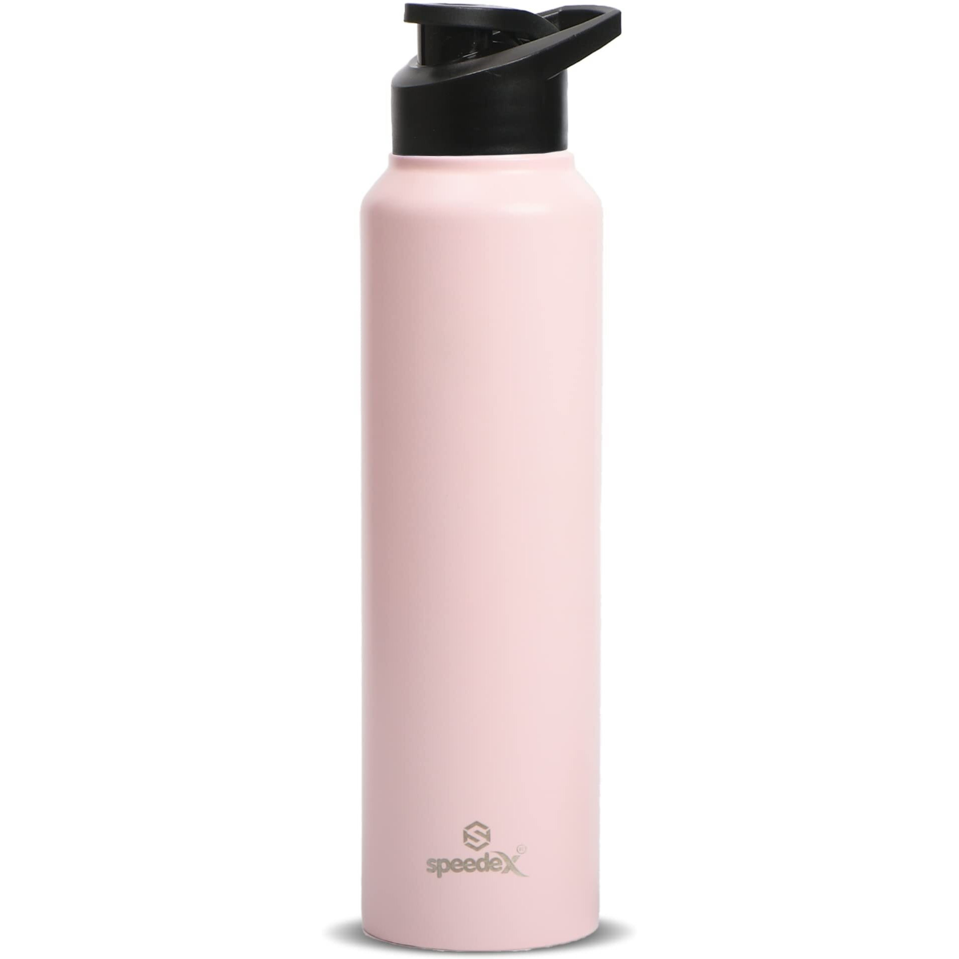 Speedex Stainless Steel Water Bottle 1 Ltr For Kids, Boys, Girls, 1 Litre Bottles For Gym, Sports, Fridge Use, School & Office - 1000Ml, Pastel Pink Colour, Set Of 1, Sipper Cap