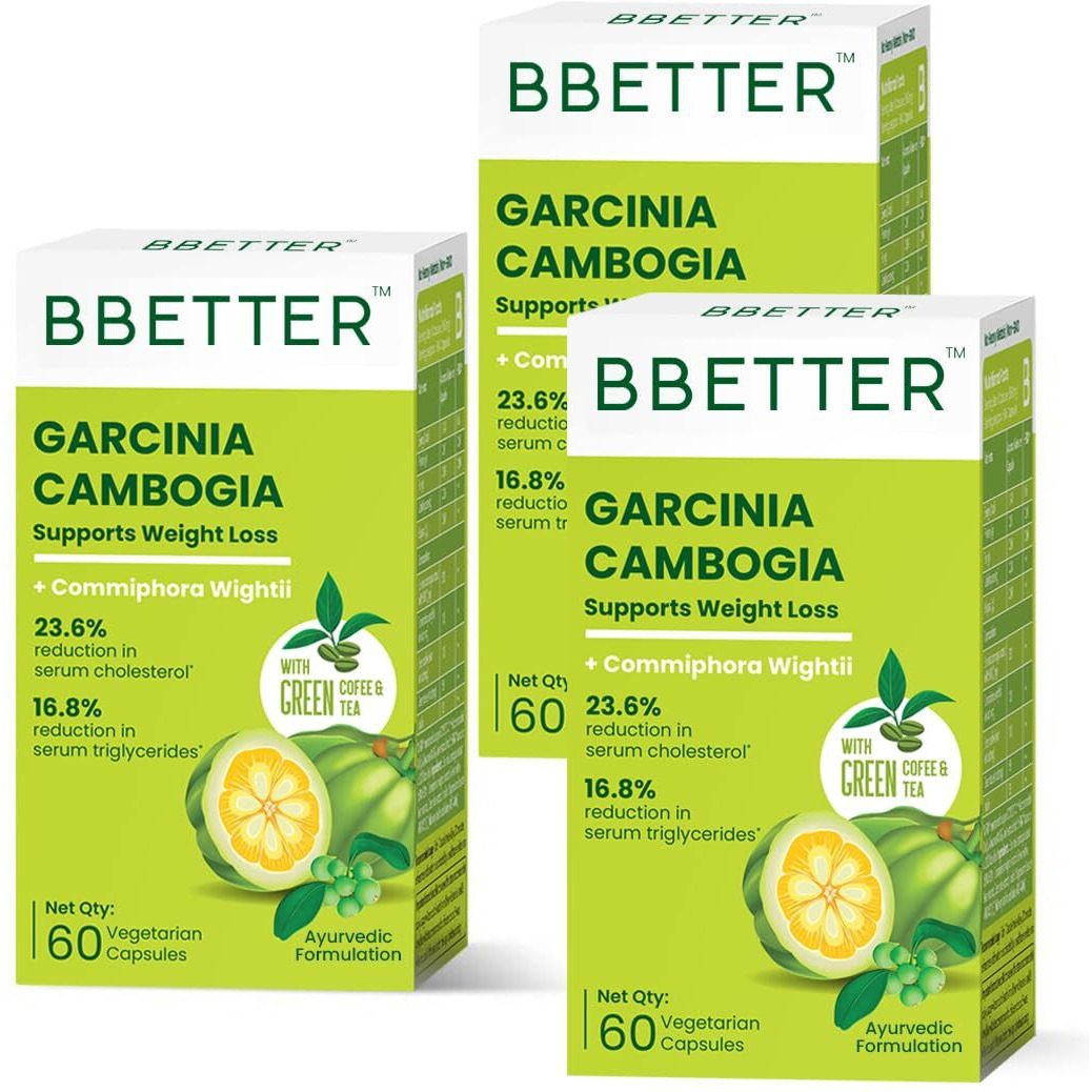 Bbetter Garcinia Cambogia For Weight Loss Capsules For Women And Men - With Green Coffee Green Tea Guggulu Extract & Inulin - Keto Supplement - 180 Veg Capsules