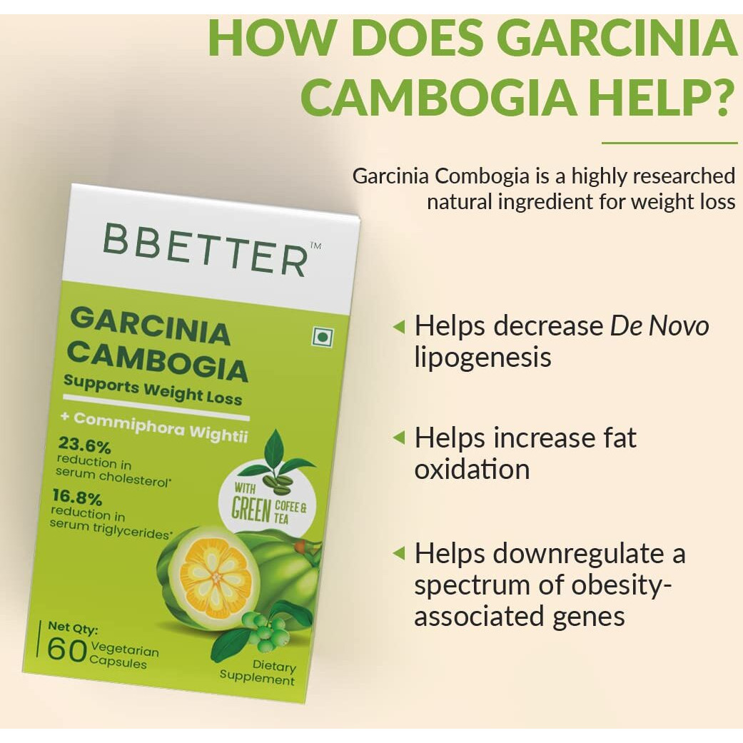Bbetter Garcinia Cambogia For Weight Loss Capsules For Women And Men - With Green Coffee Green Tea Guggulu Extract & Inulin - Keto Supplement - 180 Veg Capsules