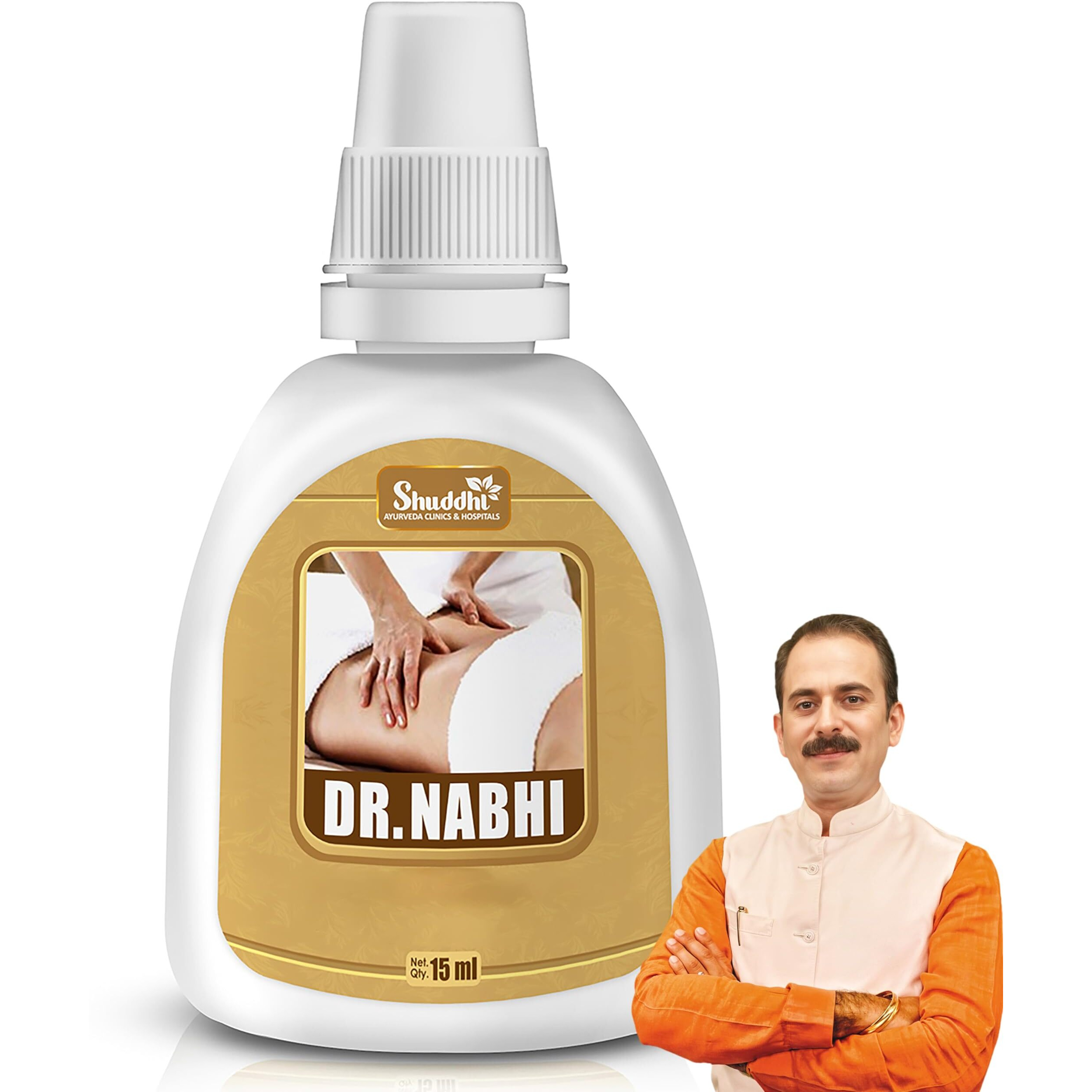 Shuddhi Dr. Nabhi Oil - Ramban Nabhi Oil | Ayurvedic Nabhi Oil | Belly Button Oil For Skin & Hair | Chemical-Free Nabhi Oil | Digestion Booster Belly Button Oil For Men & Women, 15Ml