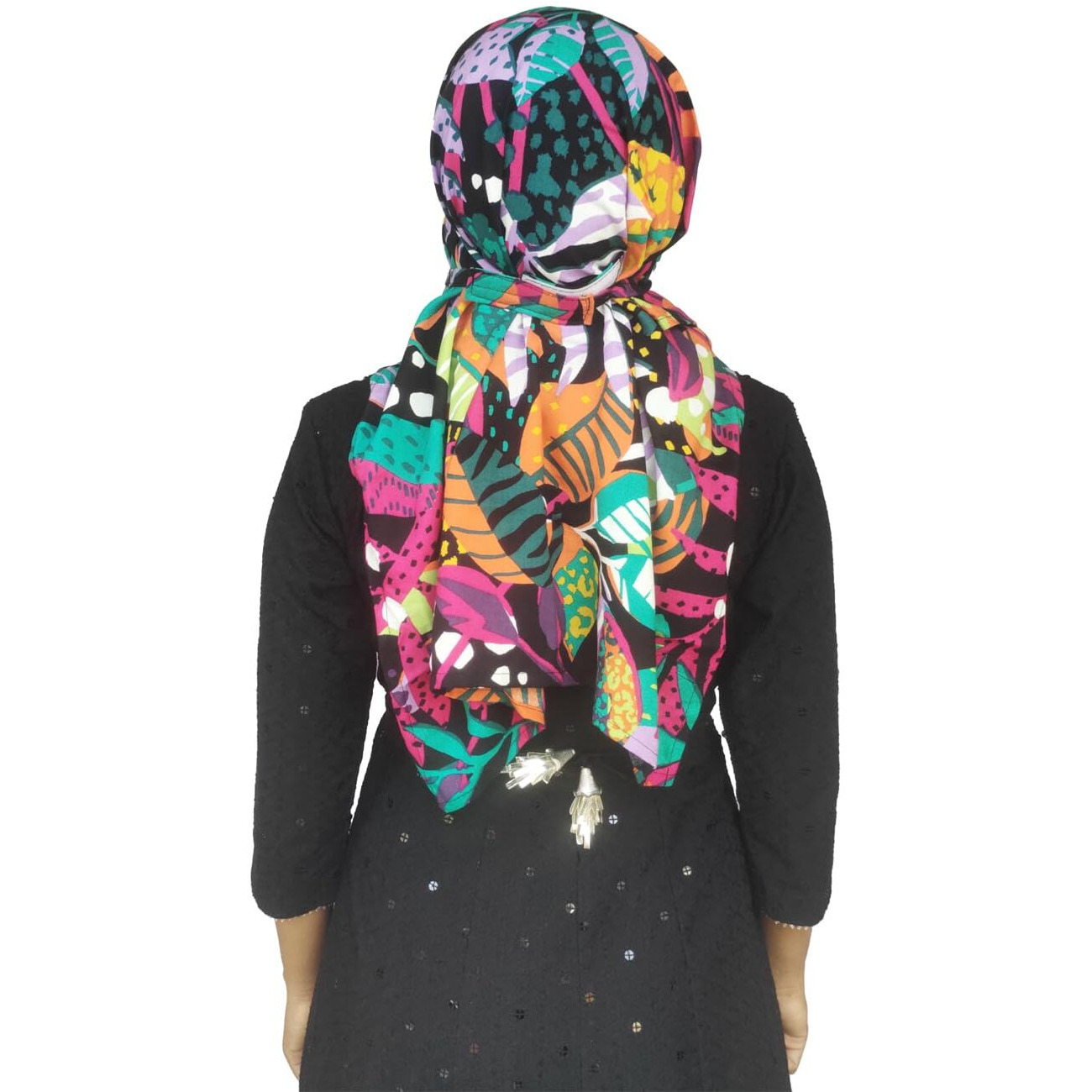 Switchon Rayon Mill Dye Innovative Scarf Hijab For Women With Closer Hook And Loop Tape Size Adjustable -Scoty Scarf (Multi)