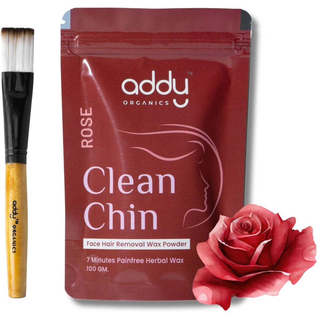 Addy Organics Herbal Face Wax Powder For Women - 7-Minute Natural & Painless Hair Removal, Ayurvedic Wax For All Skin Types, Cleans Dead Skin & D-Tans - Ideal For Face, Hands, Legs, Underarms & Bikini Line  100G (Pack Of 1, Rose)