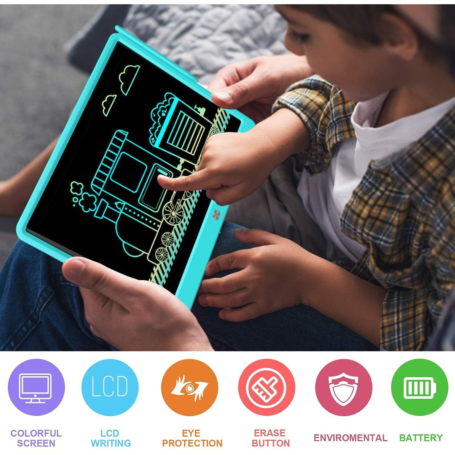 Proffisy Lcd Writing Tablet 15 Inches Colorful Screen Drawing Pad, E-Note And Scribbler Boards For Kids, Electronic Educational Learning Toys For 3-12 Year Old Girls