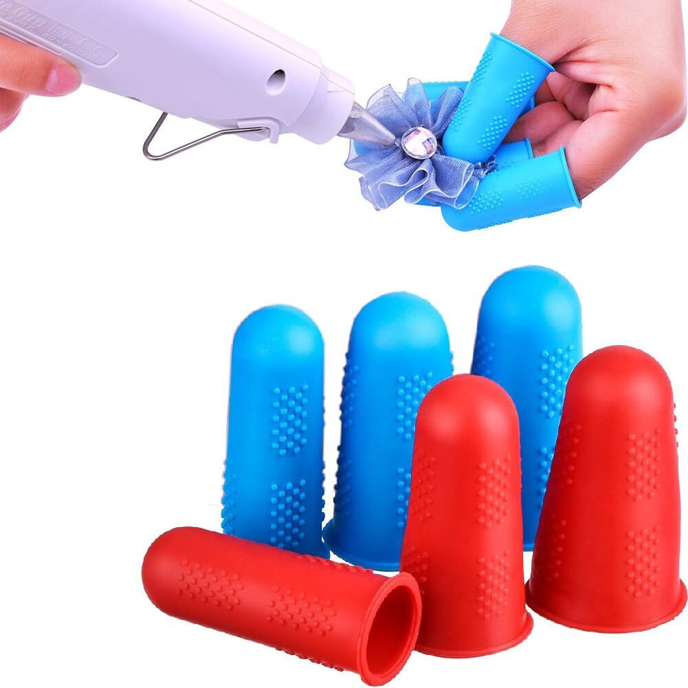 Finger Gloves Silicone Finger Protectors 3 Sizes Rubber Finger Caps Finger Pads Suitable For Counting, Collating, Writing, Sorting Tasks Hot Glue Gun And Sports Supplies (S, M, L)3 Piece