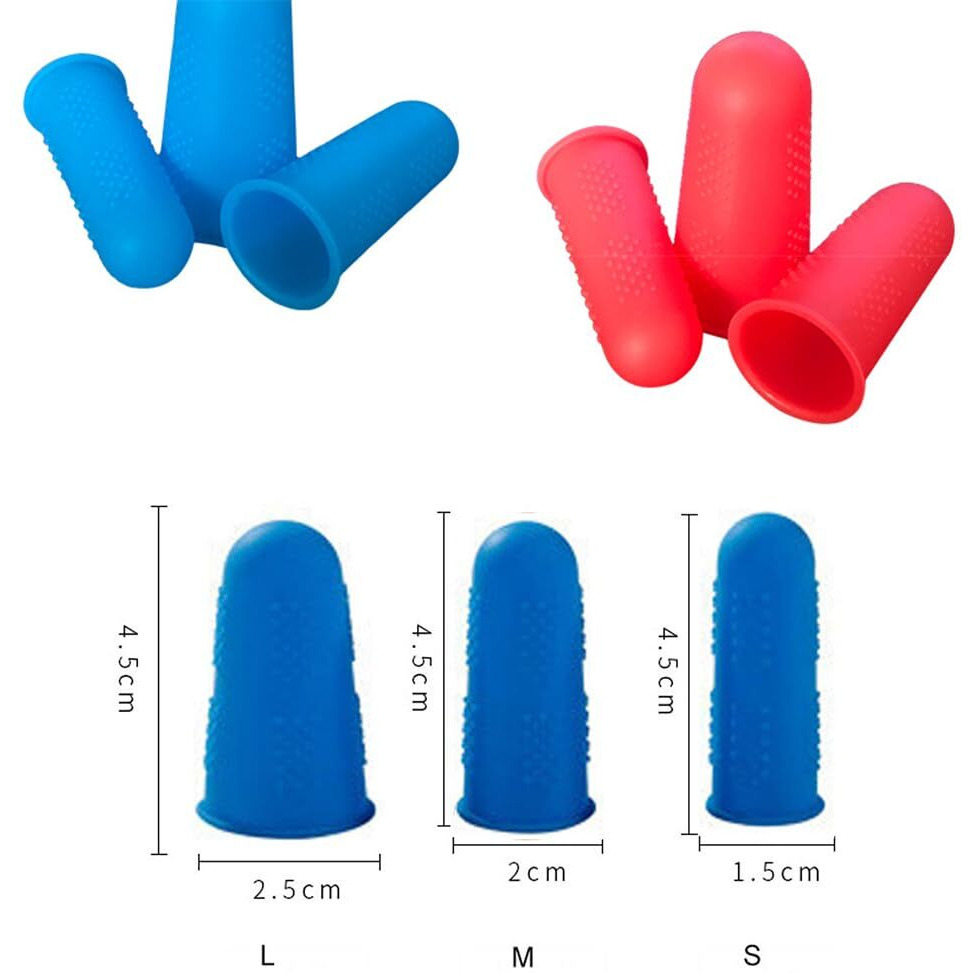 Finger Gloves Silicone Finger Protectors 3 Sizes Rubber Finger Caps Finger Pads Suitable For Counting, Collating, Writing, Sorting Tasks Hot Glue Gun And Sports Supplies (S, M, L)3 Piece