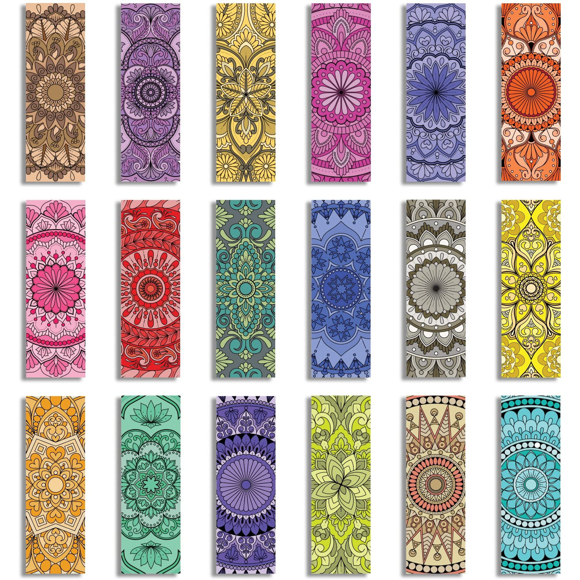 Ambiyaa Set Of 18 Handmade Mandala Bookmarks In Monochrome Colors
