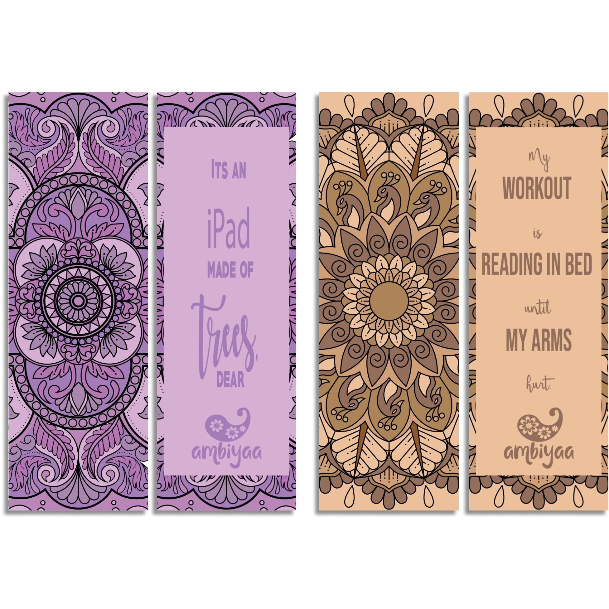 Ambiyaa Set Of 18 Handmade Mandala Bookmarks In Monochrome Colors