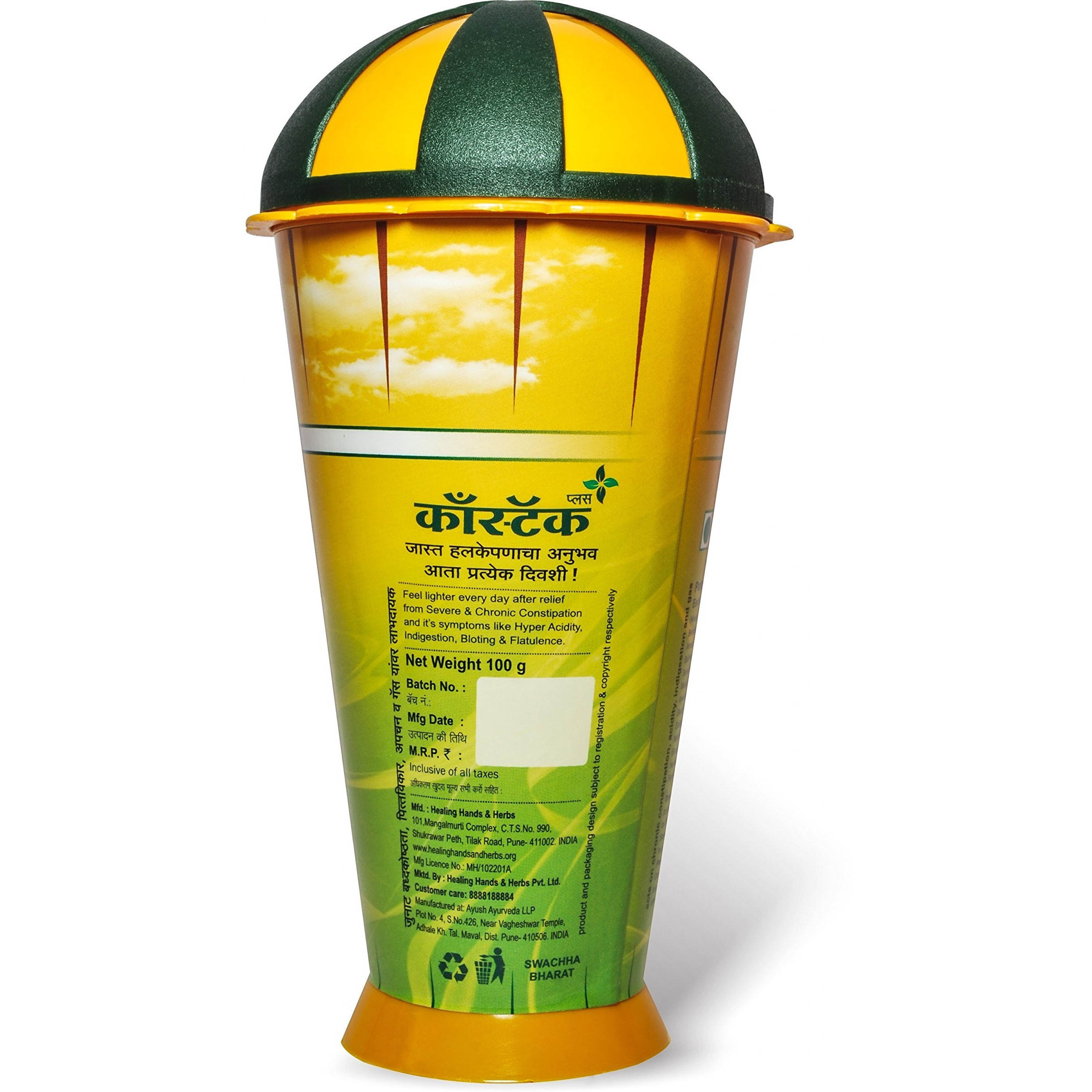Constac Plus Healing Hands - For Relief In Chronic Constipation - Strong, Safe, Clinically Proven Ayurvedic Granules 100G