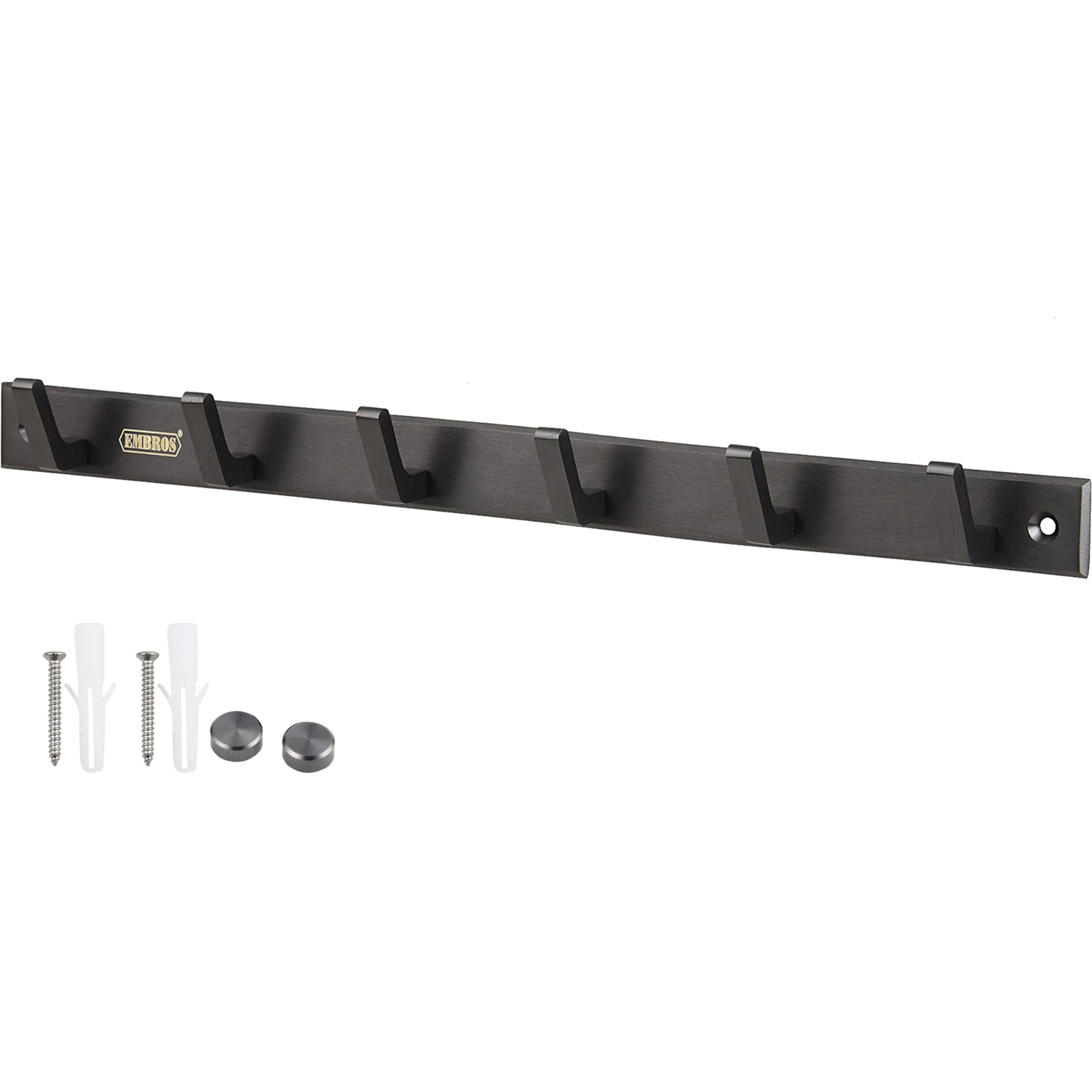 Embros Brass Wall Hooks - Entryway Coat Rack With 6 Pin - Durable Metal Hanger For Bathroom, Towels, Clothes, Hats, Keys - Wall Mounted Robe Hook Patti - Organizer For Home, Kitchen, Bedroom