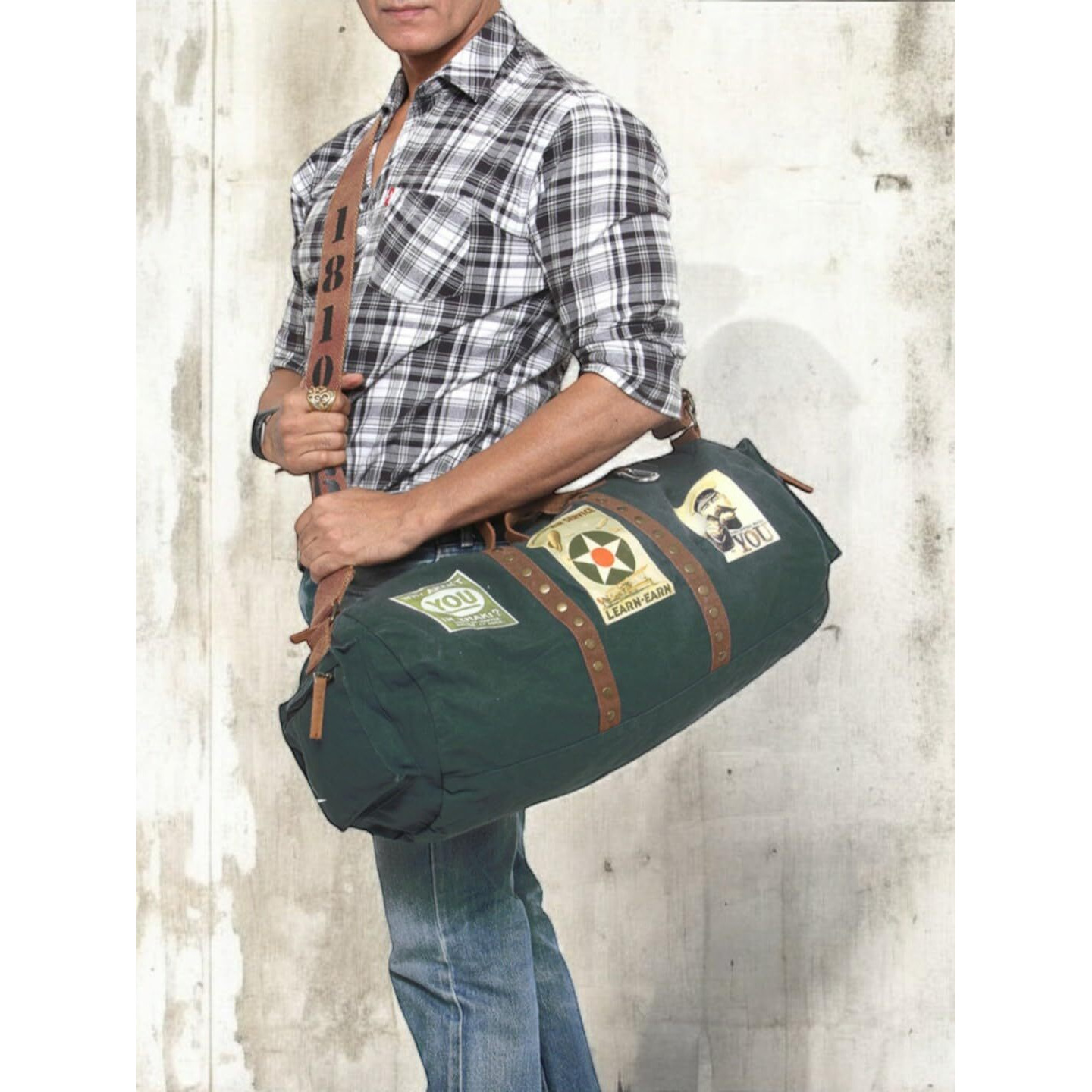 The House Of Tara Canvas Travel Duffle Bag 25 Litres | Sports Duffel | For Men And Women | Waterproof | Adjustable Broad Strap | Gym Bag | Airline Carry On Luggage | Quick Access Pockets | Combat Blue