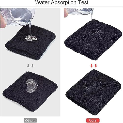 Xfyt Sports Cricket Wrist Sweat Band | High Absorbtion Terry Cotton Thick Hand Sweatbands For Gym, Workouts, Exercises Running And Cricket (1 Piece, Black)
