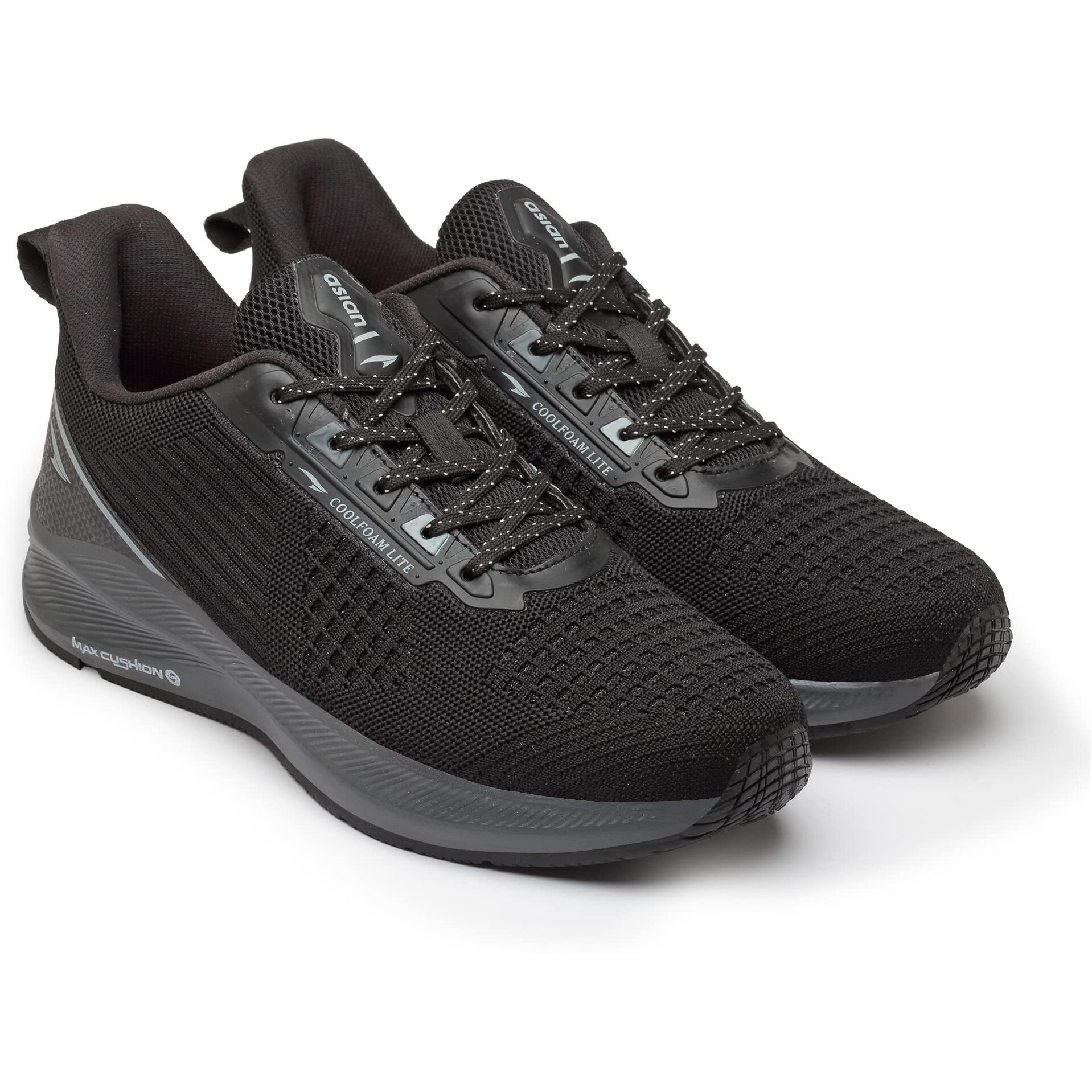Asian Innova-04 Sports Running,Walking & Gym Shoes With Max Cushion Technology Casual Sneaker Shoes For Men & Boy's Black Dark Grey