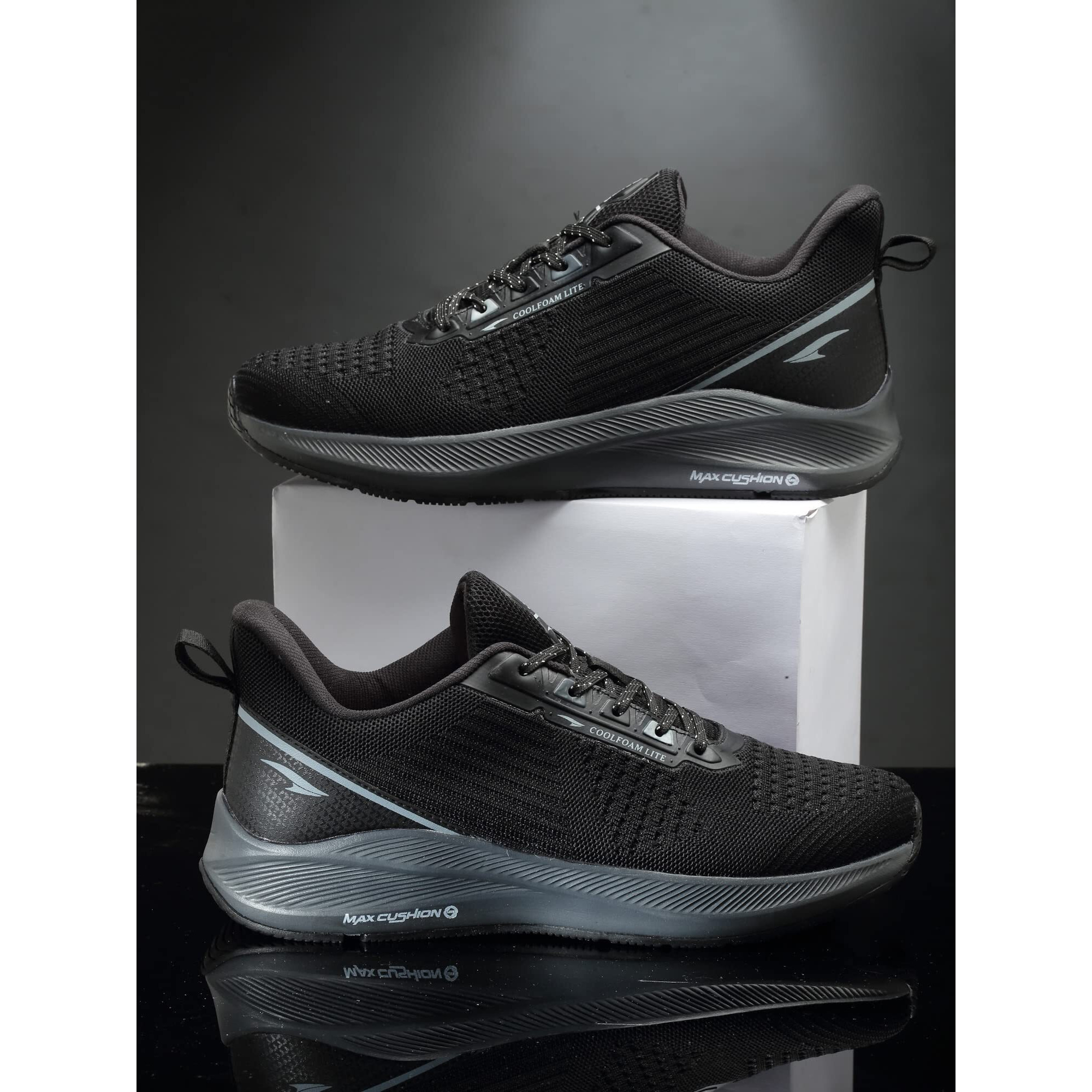Asian Innova-04 Sports Running,Walking & Gym Shoes With Max Cushion Technology Casual Sneaker Shoes For Men & Boy's Black Dark Grey