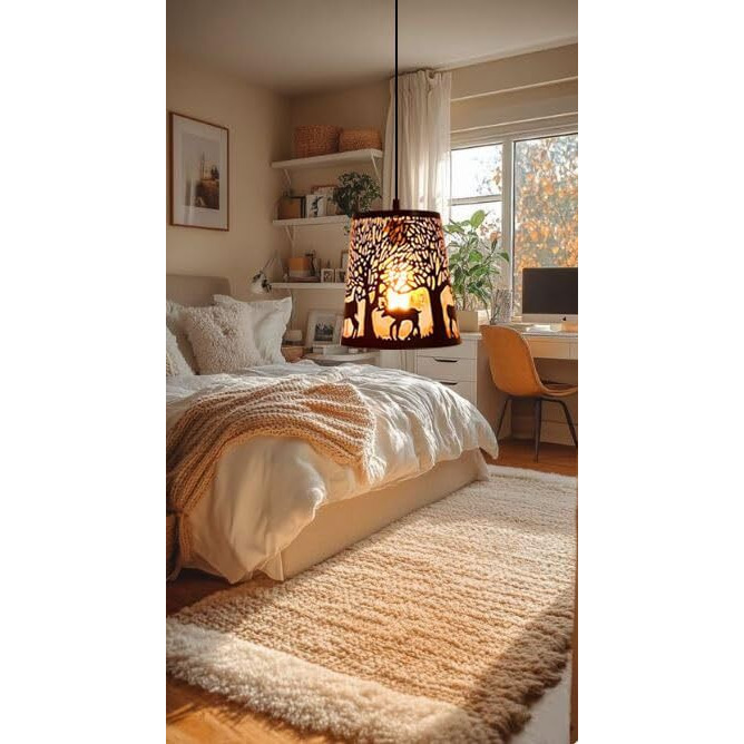 Gauvik Black Trapezoid Design Hanging Pendant Lamp/Hanging Lamp/Ceiling Light For Bedroom, Living Room, Restaurants, Dining, Coffee Shop, Home And Office. (Pack Of 2) (Bulb Not Included)