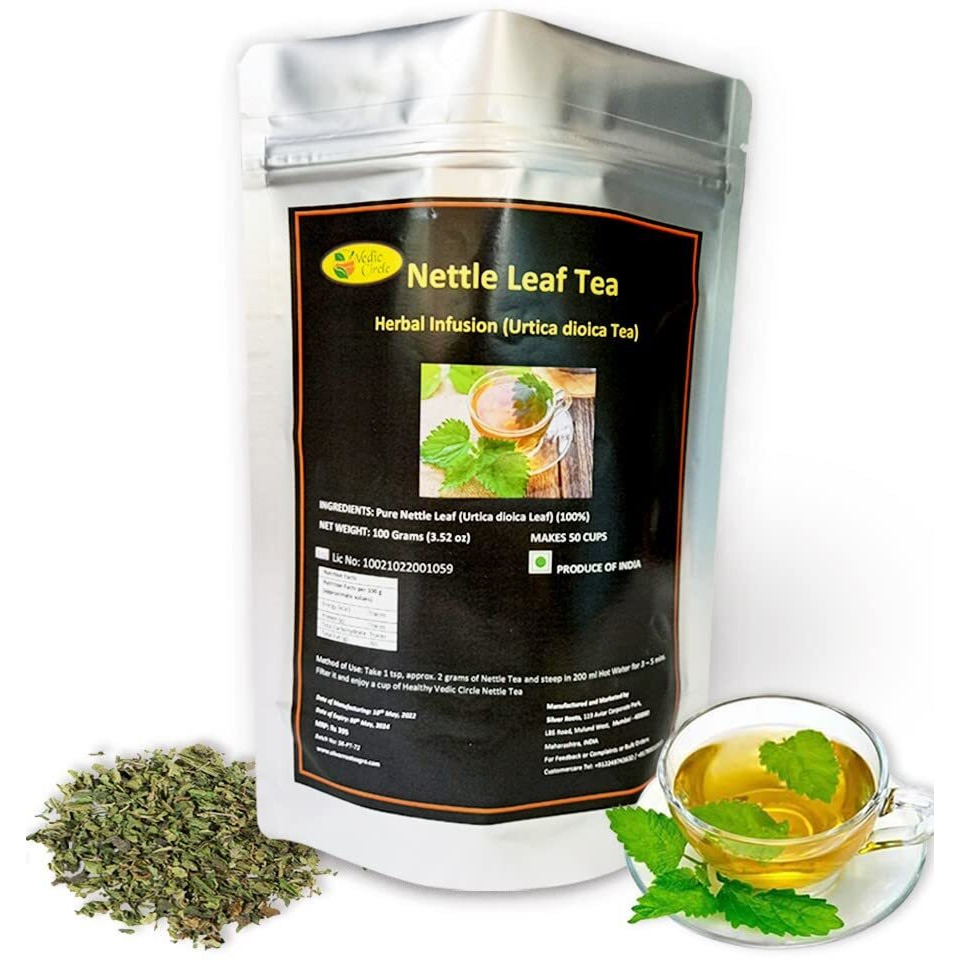 Himalayan Nettle Leaf Tea (100 Grams) | Urtica Dioica | Stinging Nettle Tea Leaves Sourced From Himalayas| Kidney Detox Tea| Uti Drink For Women| Blood Purifying And Blood Sugar Control Tea| Joint Health Boosting Herbal Tea -100 Grams