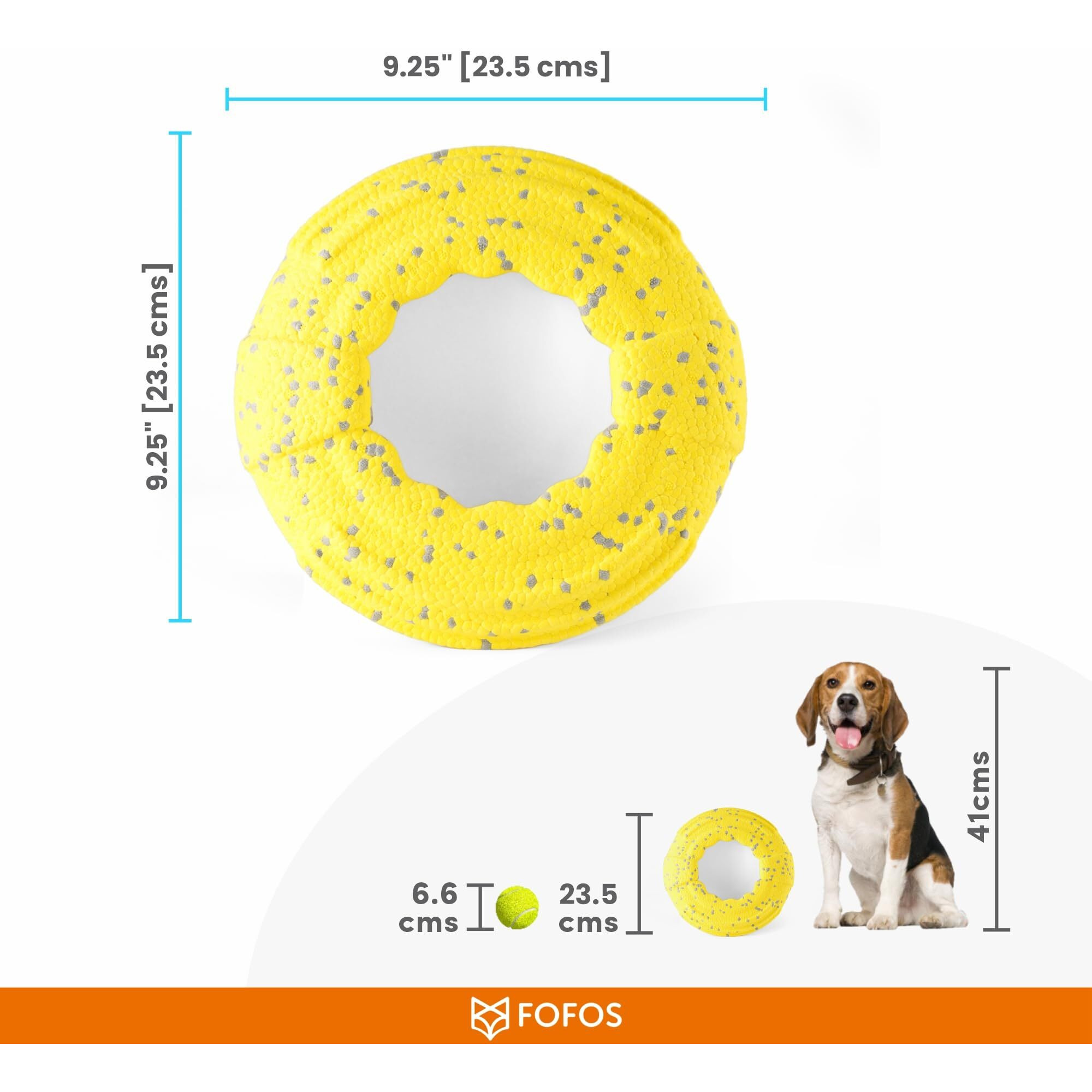 Barkbutler X Fofos Super Durable Frisbee Flyer Toy - Yellow, Super Durable & Lightweight Pet Toys, Floatable Dog Toys For Large Dogs To Puppies (5-40Kgs), For All Breeds