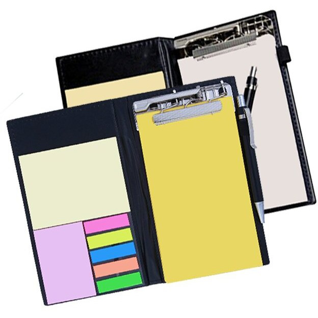 Coi memo neon Pink Note Book with Sticky Notes & Clip Holder in Diary Style with Free Pen (White and Yellow)