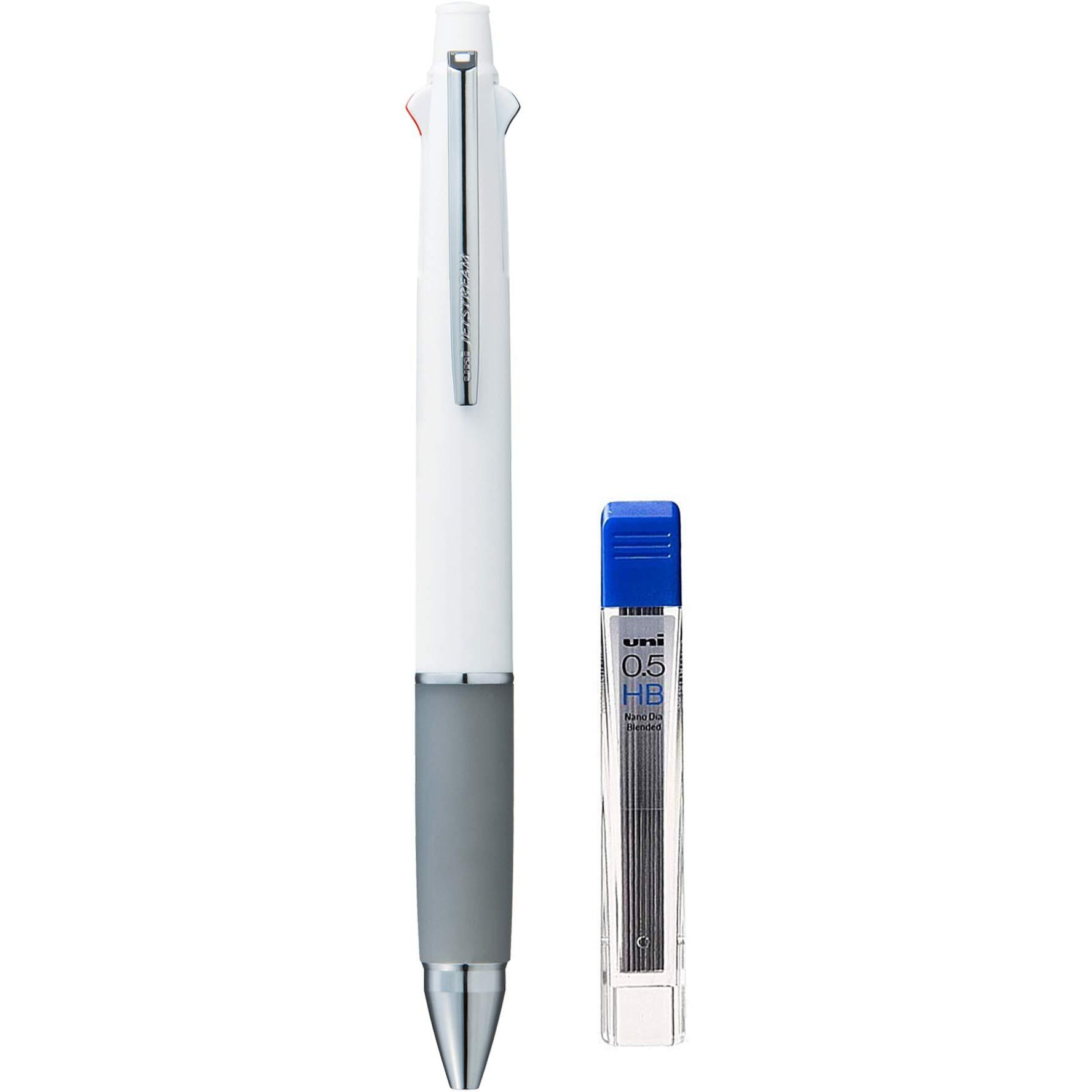 uni-ball Jetstream MSXES-1000 0.7mm 4 Color multifunctional Ball Point Pen With 0.5mm Mechanical Pencil & 0.5 HB Lead | Black, Blue, Red & Green Ink, White Body, Pack of 1