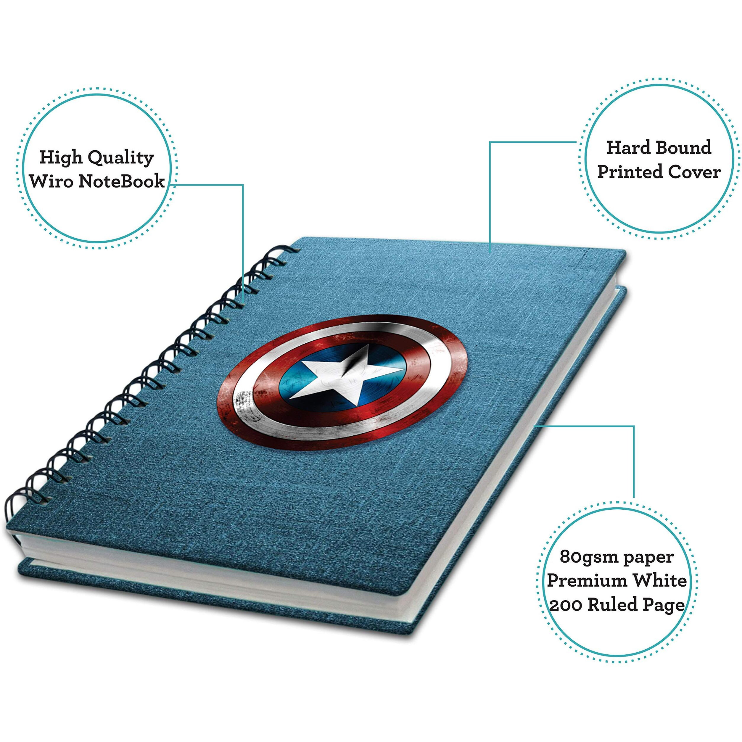 AccuPrints wiro Hard bound Size -A5 (6 by 9 inch) Notebook Diary Ruled 200 pages-Notebook Diary (texblue)