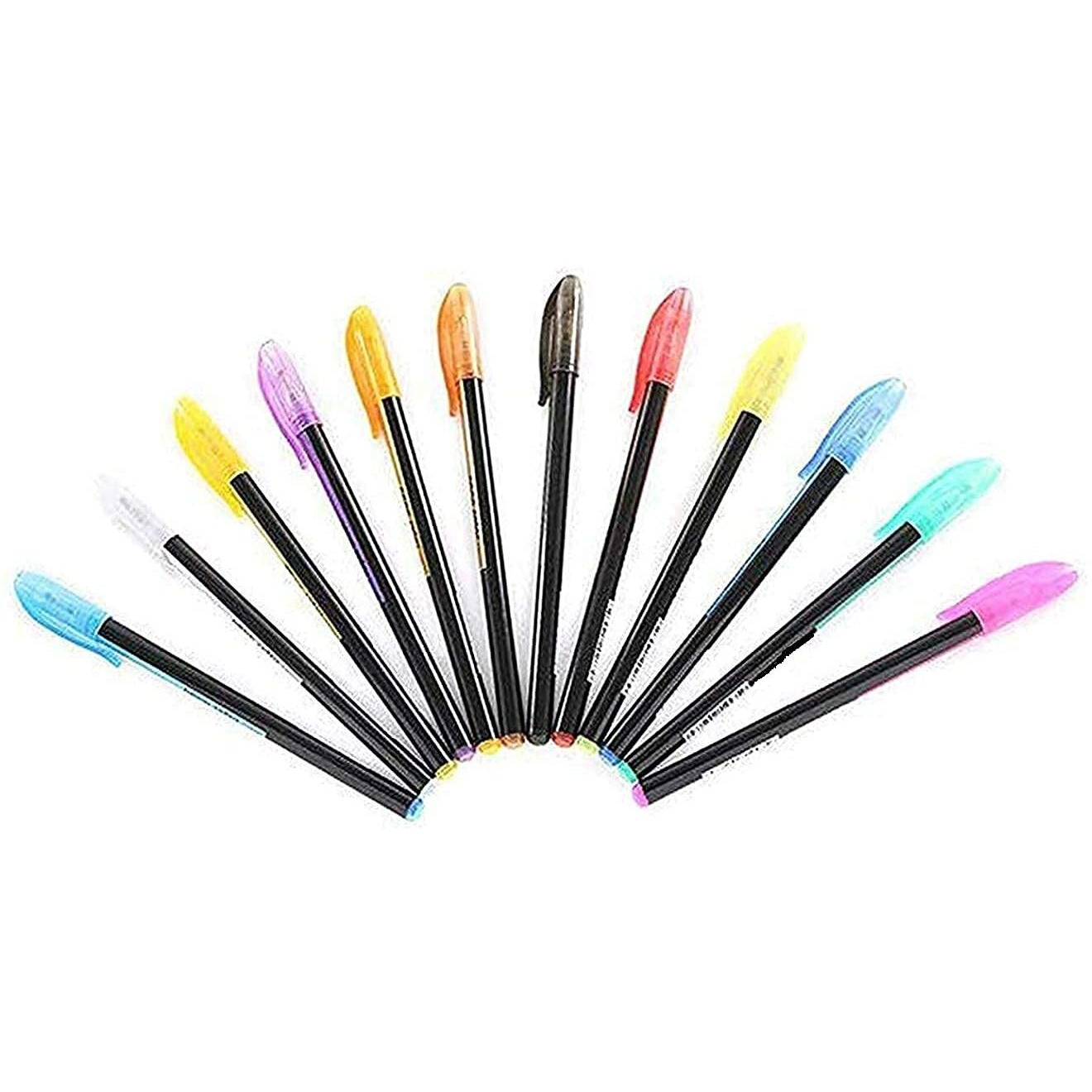 SCHUBERT 12 Pcs Glitter Color Gel Pen Set, Neon Pens Set Good Gift For Coloring Kids Sketching Painting Drawing (12 Shades)