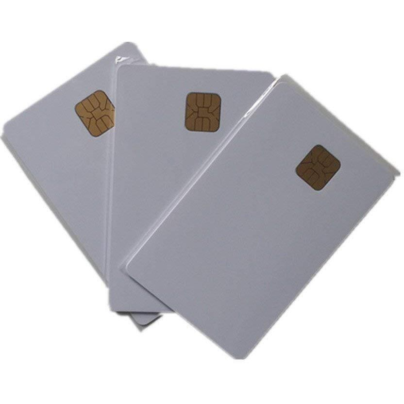 Sharma Cards PVC Card with Chip Contact White Inkjet Printer Printable Chip-Card, PVC Card 4428 Big Chip (PC -200)