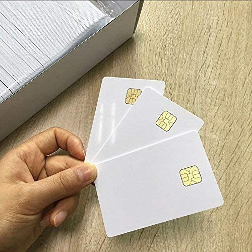 Sharma Cards PVC Card with Chip Contact White Inkjet Printer Printable Chip-Card, PVC Card 4428 Big Chip (PC -200)
