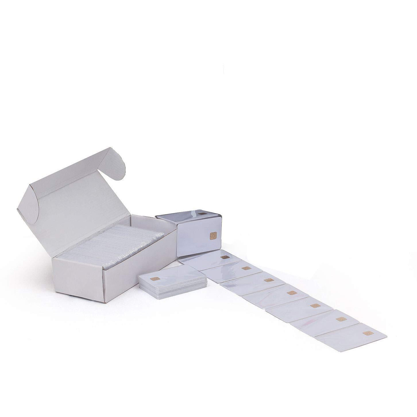 Sharma Cards PVC Card with Chip Contact White Inkjet Printer Printable Chip-Card, PVC Card 4428 Big Chip (PC -200)