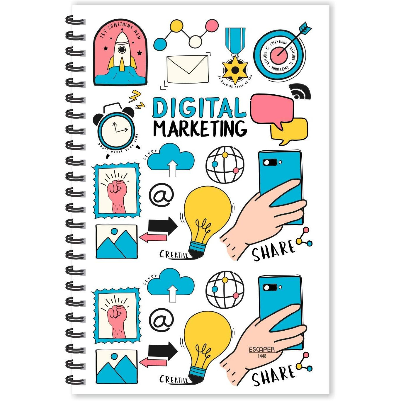 ESCAPER Digital Marketing Printed Diary, Ruled - A5 Size - 8.5 x 5.5 inches Business Printed Diary, Digital Marketing Diary, Startup Diary, Diary