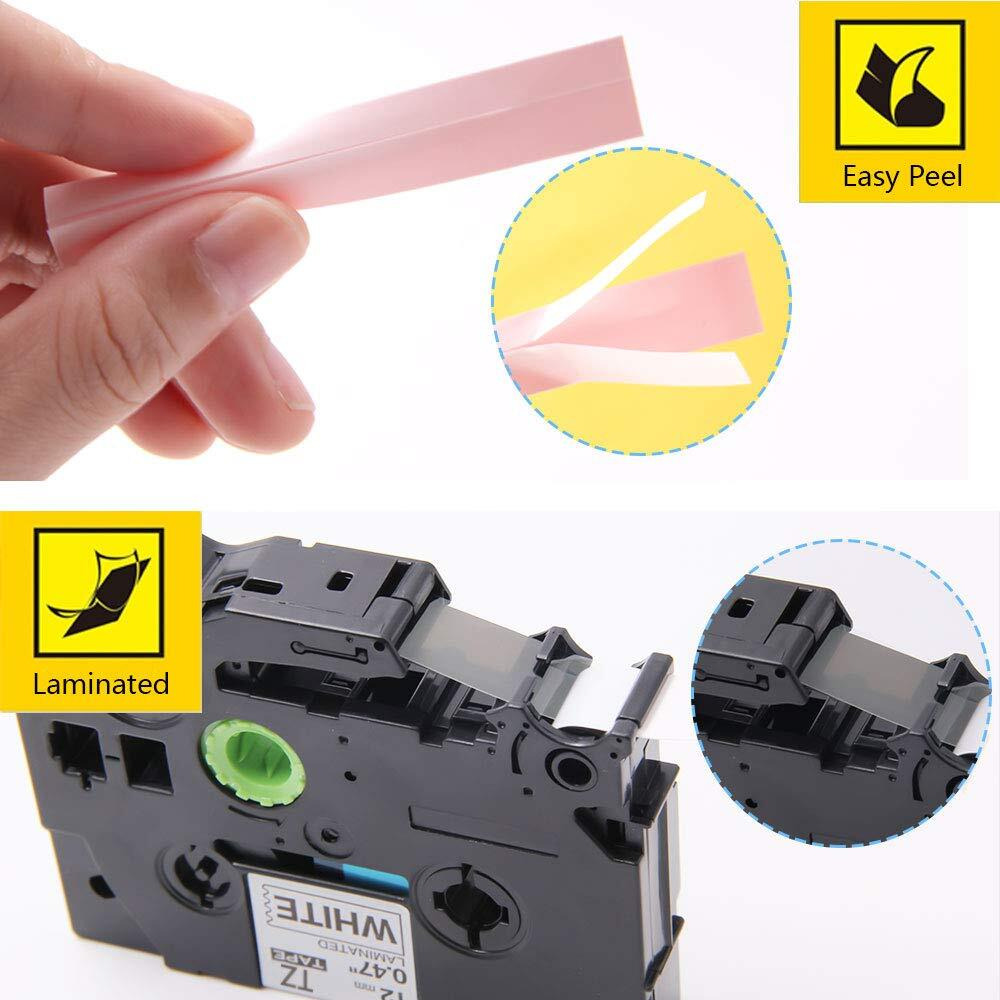 Unismar Compatible Label Tape Replacement for Brother P-Touch TZe-621 TZ621 Label Cube for PT-D200 PT-D210 PT-D600 PT-D400 PT-H100 PT-H110 PT-1280 Label Maker, 3/8in x 26.2ft, Black on Yellow, 4-Pack