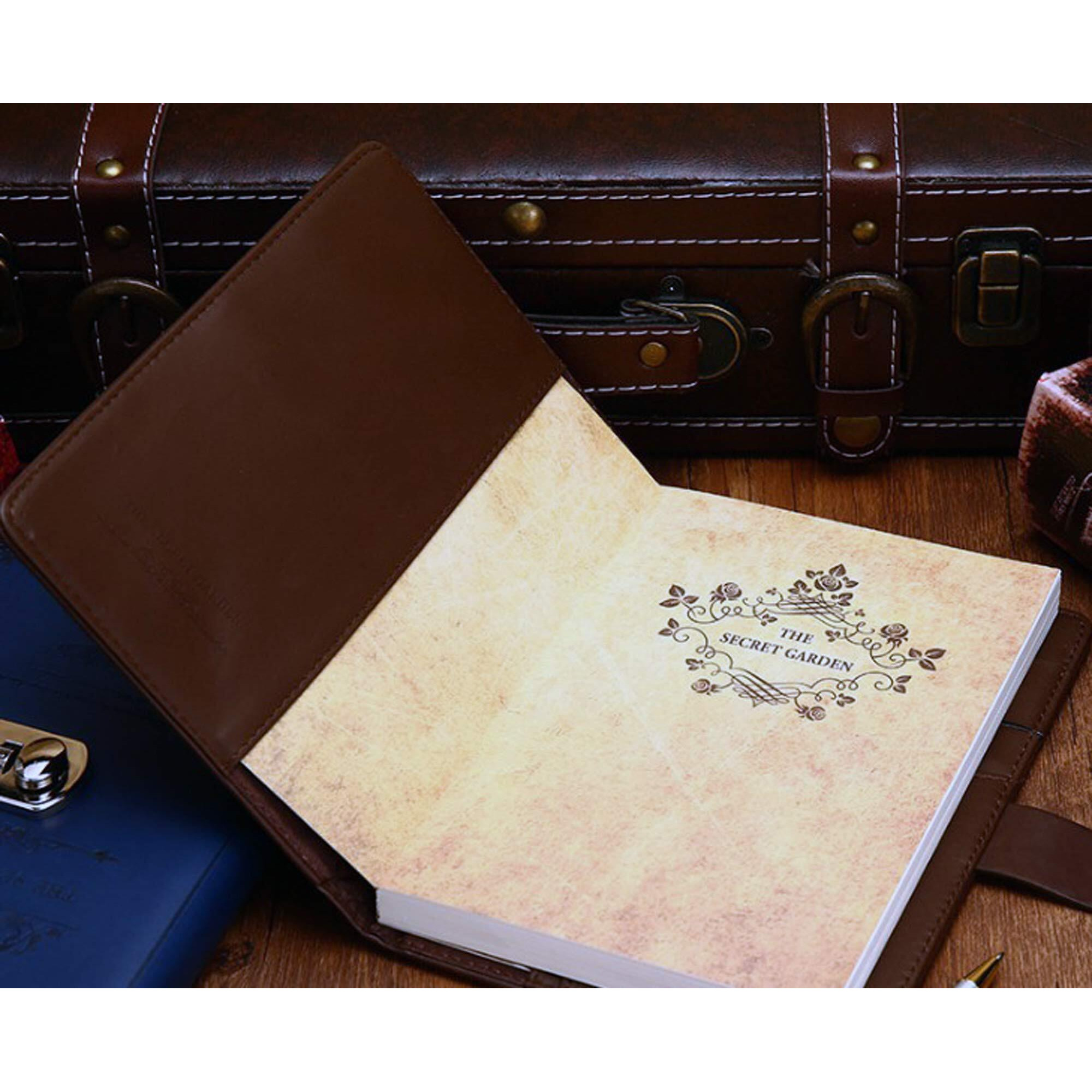 Lifestyle-You Notebook with Number Combination Lock Diary Retro Password Diaries Book Diary Journal Lockable Book. (Brown)