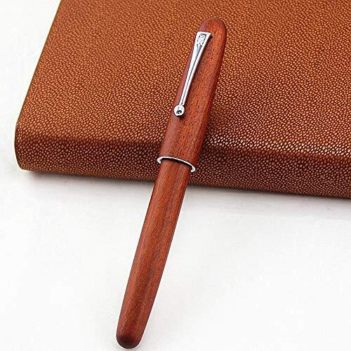 HAYMAN Jinhao Rosewood Wooden Fountain Pen with Silver Trims (P-161)