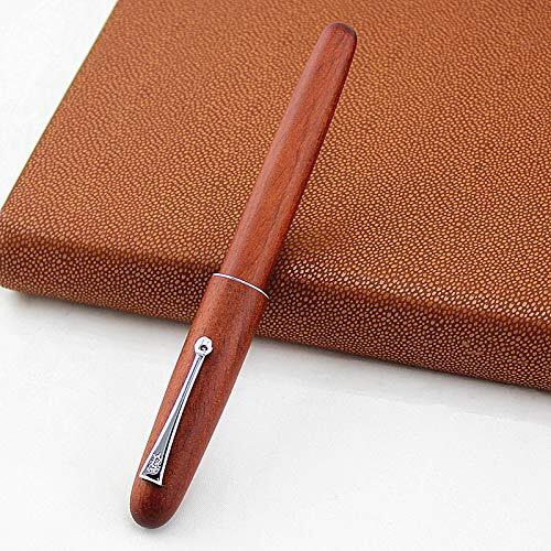HAYMAN Jinhao Rosewood Wooden Fountain Pen with Silver Trims (P-161)