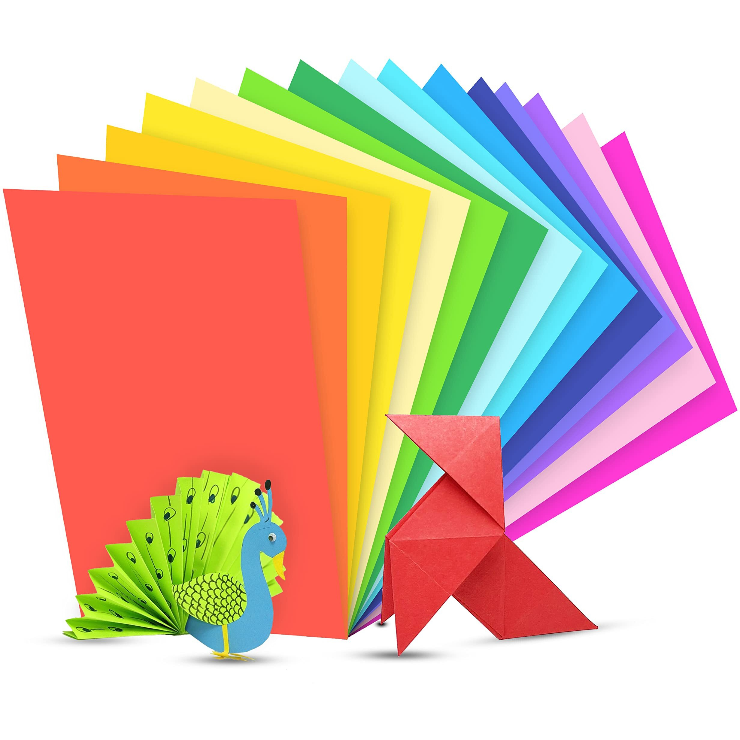 OFIXO A4 50 Coloured Sheets (10 Sheets each color) Copy Printing/Art and Craft Fluorescent Paper Double Sided Coloured Office/School Stationery