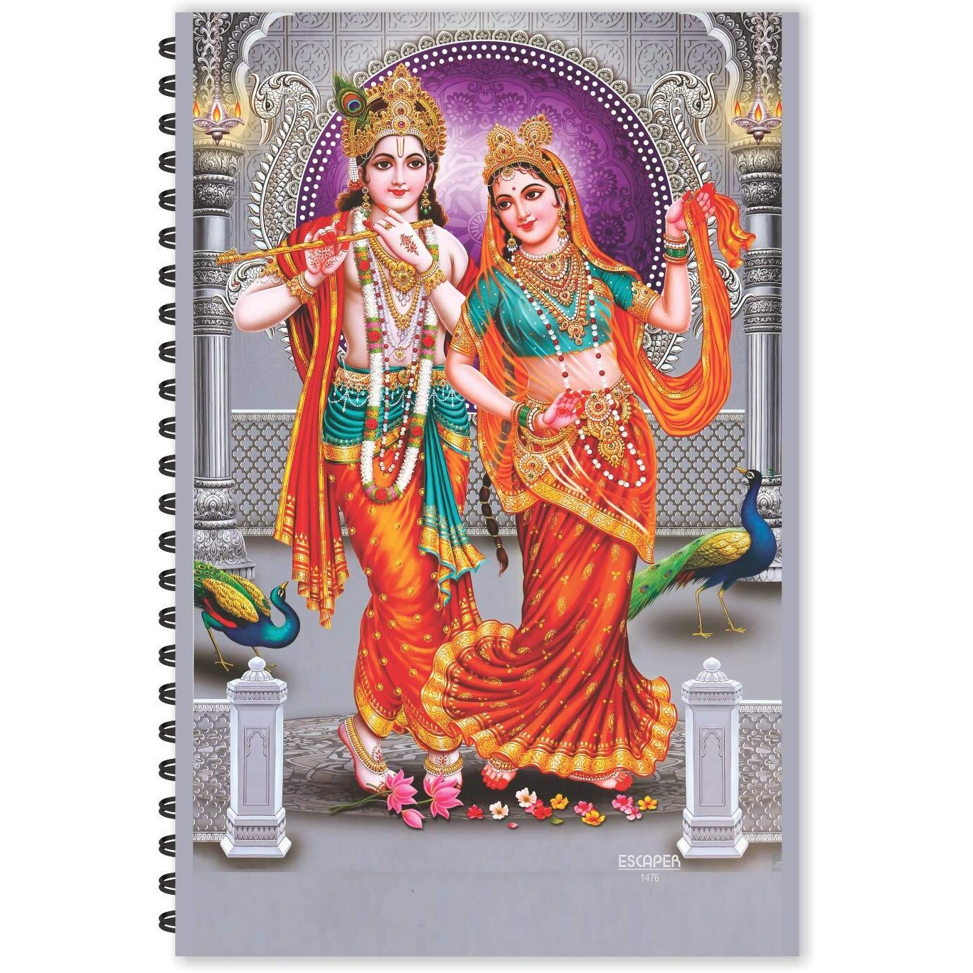 ESCAPER Radha Krishna Diary | Ruled - A5 Size - 8.5 x 5.5 inches Dairy | Devotional Diary | God Diary | Lord Krishna Diary | Diary for Office | Diary for Gift