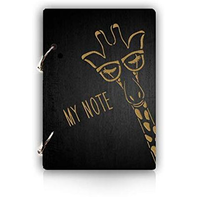 DI-KRAFT Refillable Ring Lock Wooden (MDF) Cover Zebra Printed Diary Unruled Paper Sheets Notebooks for Writing Sweet Memories Journal Planner Scrapbook A5(160 Pages, 6x8 Inches, Black)