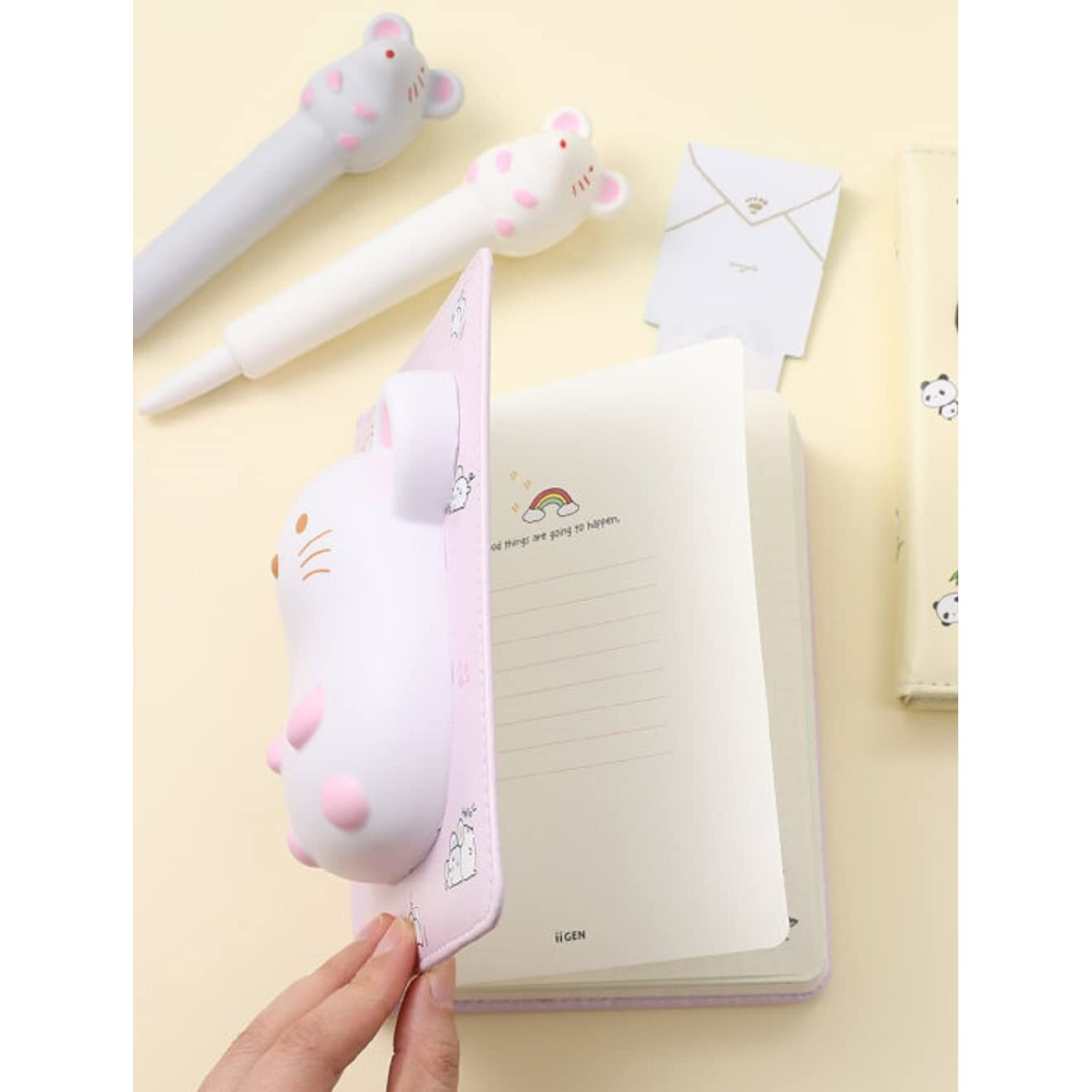 FunBlast Diary for Kids, 3D Squishy Destress Notebook Diary, Diary Notepad, Fancy Diary for Kids, Diary for Kids/Adult Stylish- 120+ Pages (Pack of 1 Pcs, Multicolor) (Cute Mouse)