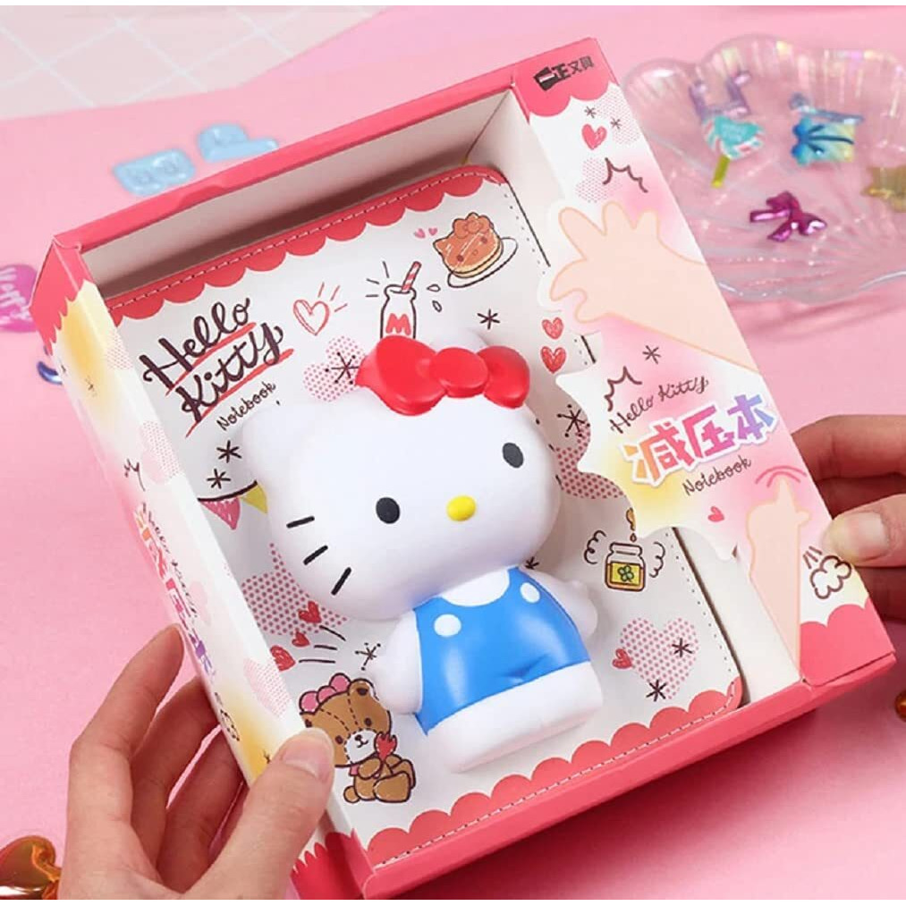FunBlast Diary for Kids, 3D Squishy Destress Notebook Diary, Diary Notepad, Fancy Diary for kids, Diary for Kids/Adult stylish- 120+ Pages (Pack of 1 Pcs, Multicolor) (Cat)