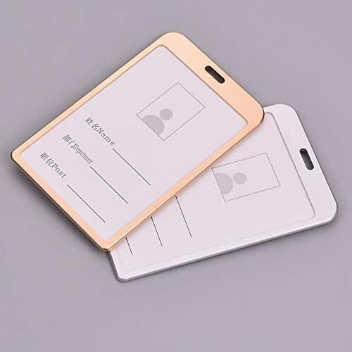 Lazybeee i Cards-Natural Hard Metal (Aluminum Alloy) ID Card Holder/Badge with Scratch Guard for Office ID Card (Vertical)