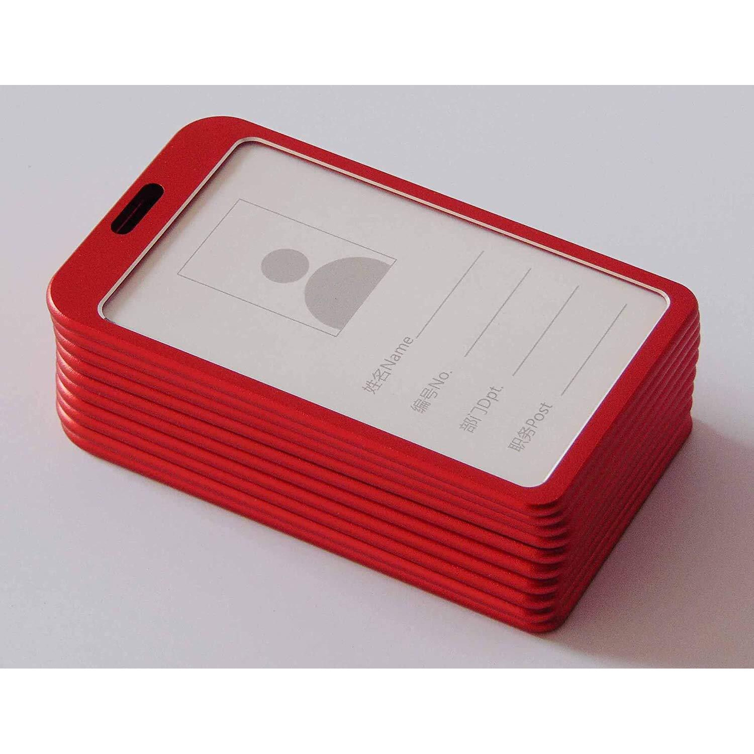 Lazybeee i Cards-Natural Hard Metal (Aluminum Alloy) ID Card Holder/Badge with Scratch Guard for Office ID Card (Vertical)