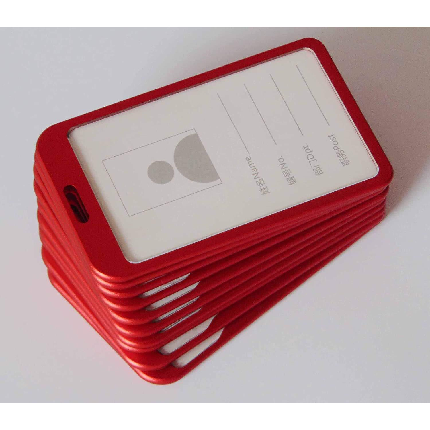 Lazybeee i Cards-Natural Hard Metal (Aluminum Alloy) ID Card Holder/Badge with Scratch Guard for Office ID Card (Vertical)