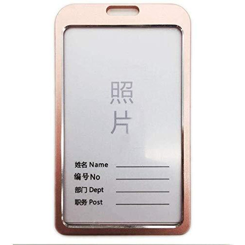 Lazybeee i Cards-Natural Hard Metal (Aluminum Alloy) ID Card Holder/Badge with Scratch Guard for Office ID Card (Vertical)
